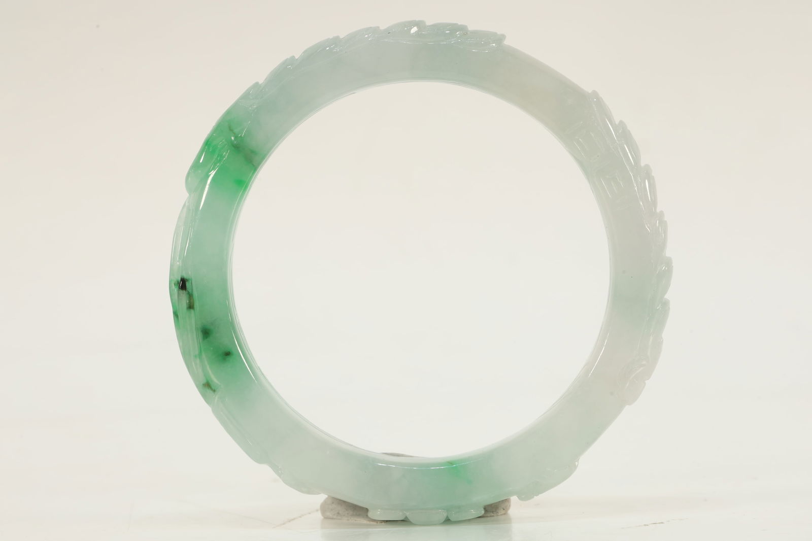 Jadeite Carved Dragon Pattern Bangle (1 of 4)