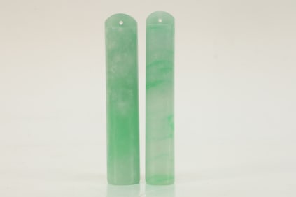 Pair of Jadeite Feather Tube Ornament