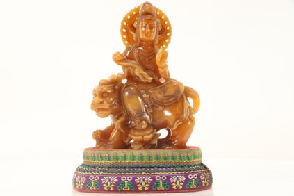Shoushan Tianhuang Carved GuanYin Ornament
