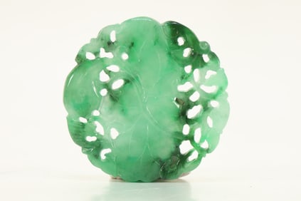 Jadeite Carved Lotus Flower Pattern Pendant