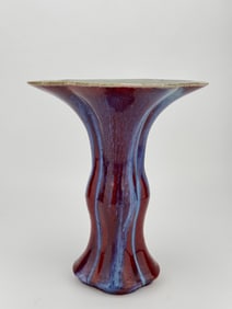 Jun Ware Flower Shape Porcelain Vase