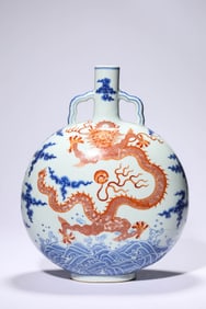 Blue and White Dragon Pattern Porcelain Vase