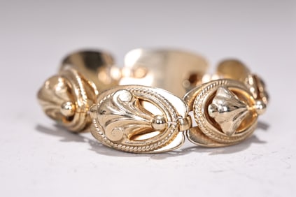 Floral Link Gold Tone Bracelet