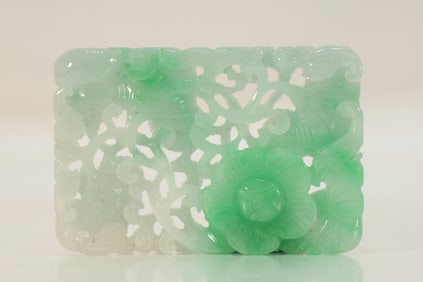 Jadeite Carved Flower Pattern Pendant