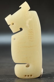 Jade Carved Dragon Shape Bi