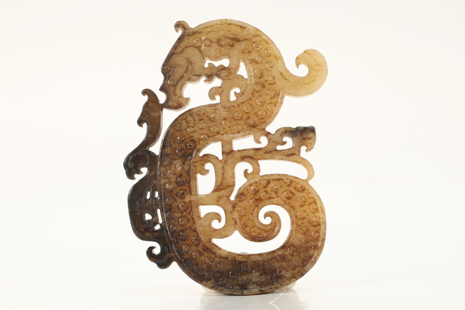 Jade Carved Dragon Shape Bi (1 of 4)