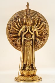 Gilt Bronze Thousand Hand GuanYin Figure