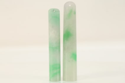 Pair of Jadeite Feather Tube