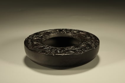 Red Sandalwood Carved Chi Dragon Pattern Washer
