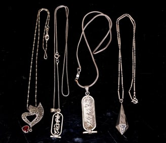 Four Of Sterling Silver Necklaces