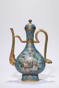 Chinese Bronze Cloisonne Landscape Pattern Pot