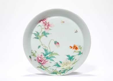 Famille Rose Flower Pattern Porcelain Plate