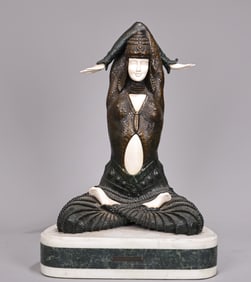 Demetre H. Chiparus" Civa" Bronze Romanian Art Sculpture