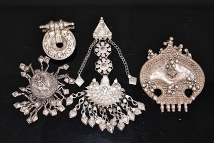 Group Of Tribal Silver Jewelry Accessories
