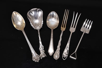 Collection Of Sterling Silver Spoon And Fork