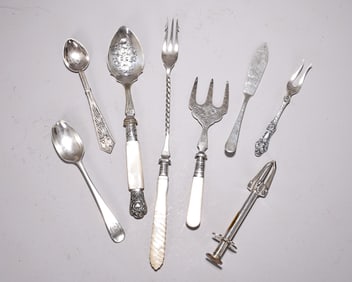 Collection Of Mixed Silverplate Pieces With Pearl Handles