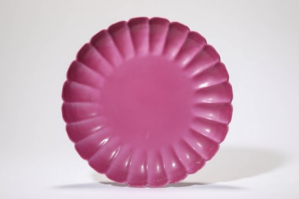 Pink Glazed Porcelain Plate