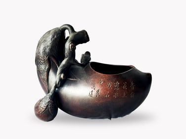 Large Chinese Yixing Zisha Pottery Brush Washer Pot