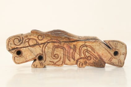 Jade Carved Tiger Shape Ornament