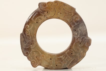 Jade Carved Dragon Pattern Bi