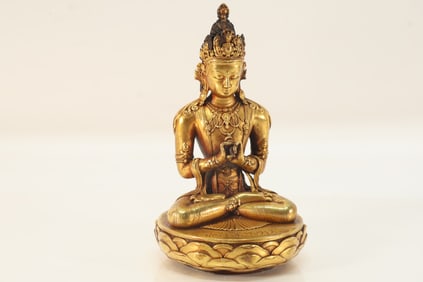 Gilt Bronze Infinite Life Buddha Figure