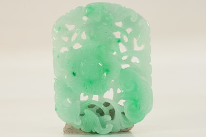 Jadeite Carved Flower Pattern Pendant