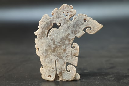 Jade Carved Bird Shape Bi
