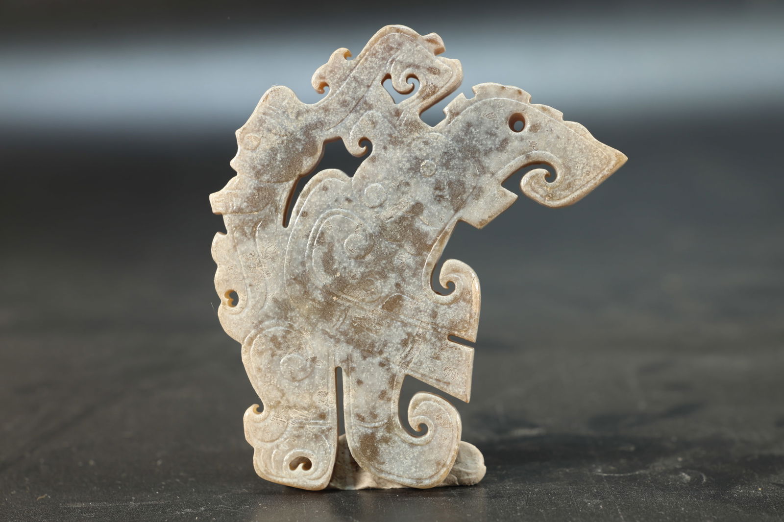 Jade Carved Bird Shape Bi (1 of 4)