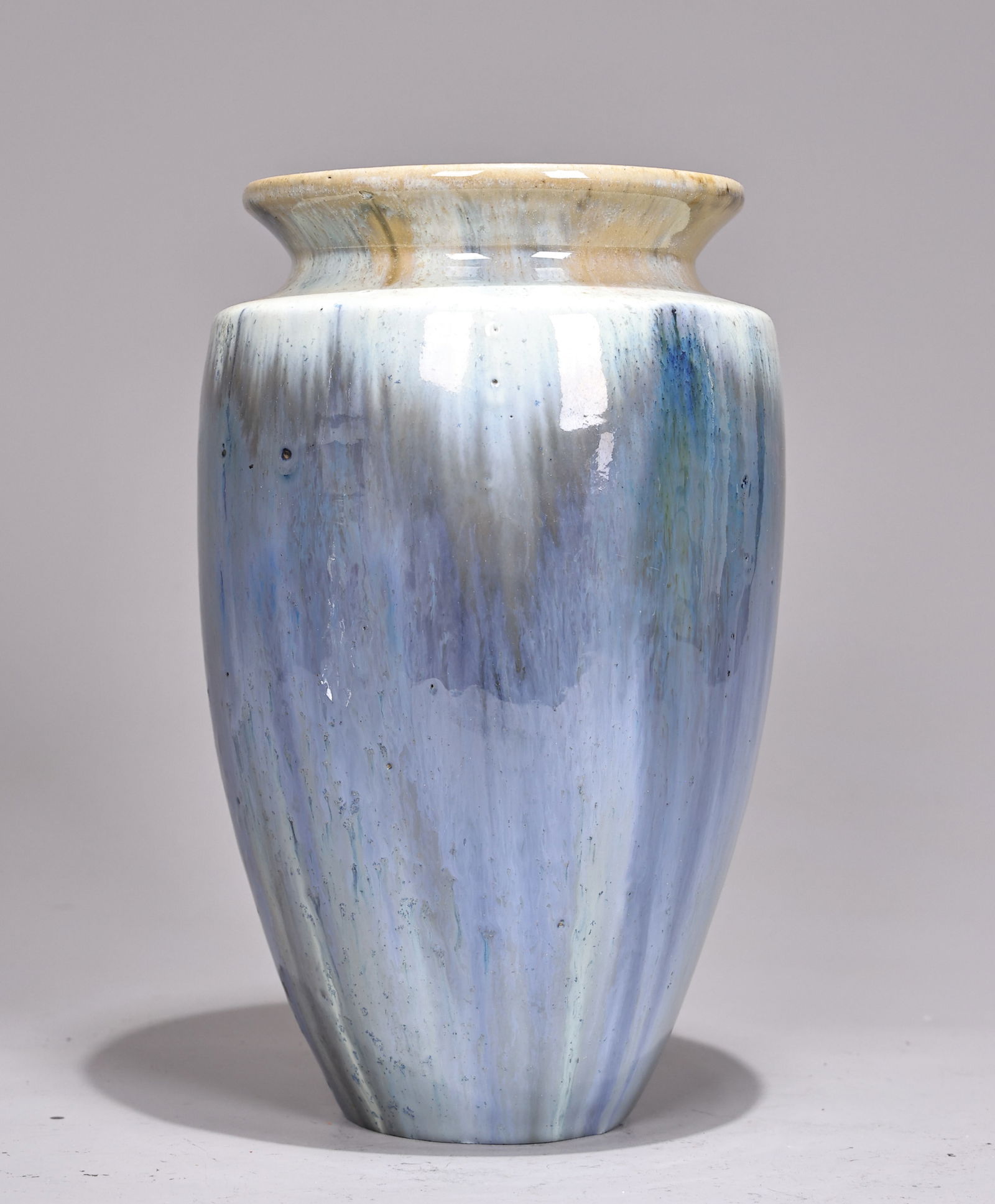 Fulper Pottery Blue & Ivory Flambe Vase c1910s (1 of 6)