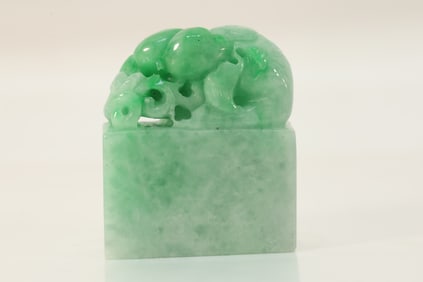 Jadeite Carved Fish Shape Stone Seal