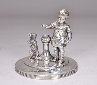 Meriden Britannia Boy With Dog Silverplate Napkin Ring #140