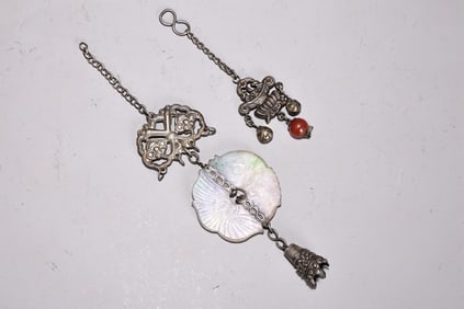 Chinese Silver and Jadeite Pendant