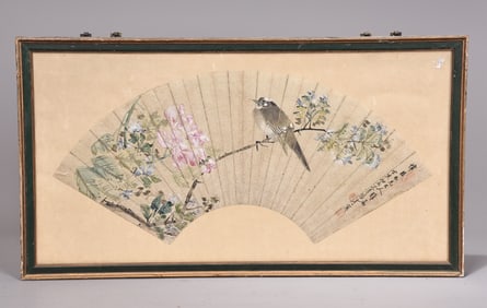 Chinese Drawing Bird with Flower Fun with Frame