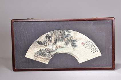 Chinese Drawing Man with Landscape Fun with Frame