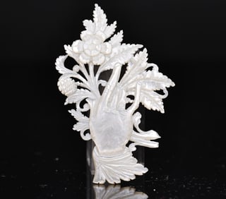 Mother Of Pearl Carved Bouquet With Open Work Design
