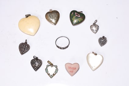 Collection Of Mixed Material Heart Shape Jewelry