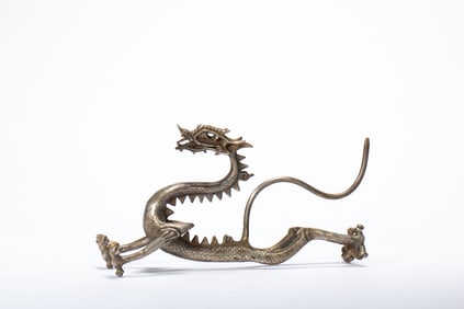 Silver Carved Dragon Shape Figure