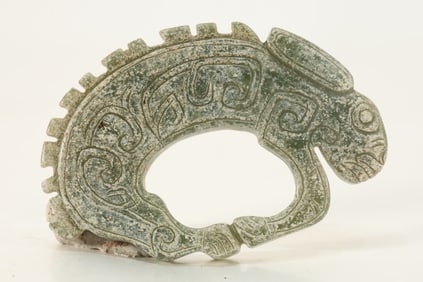 Jade Carved Beast Face Pattern Bi