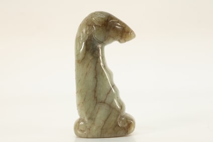 Jade Carved Horse Head Shape Ornament