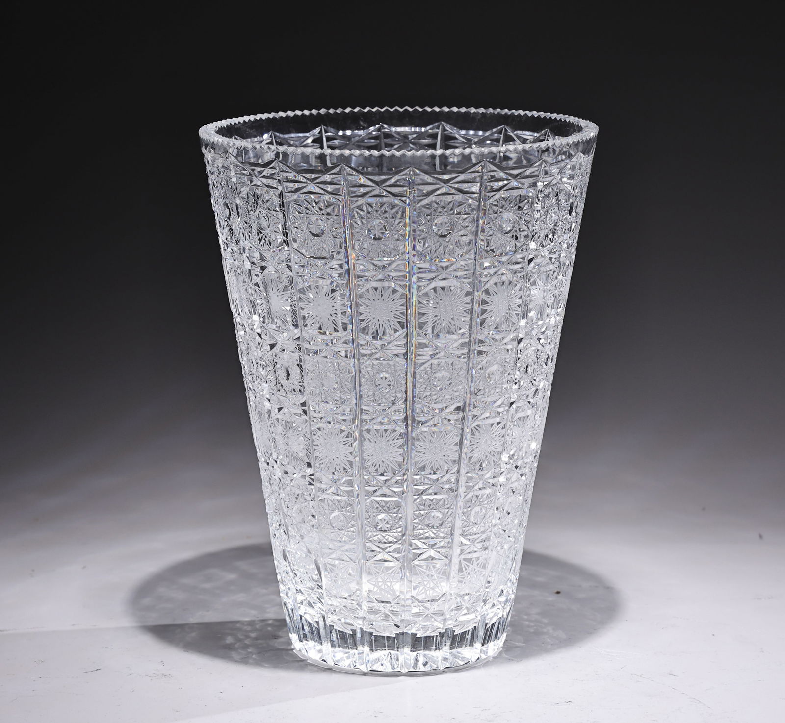 Bohemian 9.5" Czech Crystal Cut Queens Lace Large Vase (1 of 7)