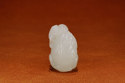 Jade Monkey with Bag Figure