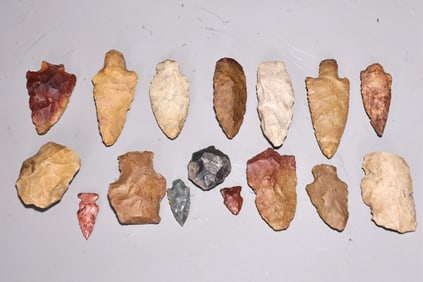 Collection Of Native American Arrowheads Artifacts