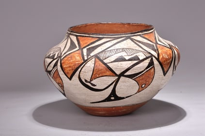 Native American Acoma New Mexico Polychrome Pottery Bowl