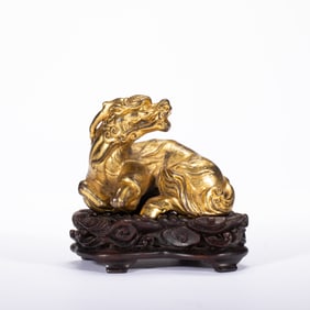 Gilt Bronze Carved Beast Shape Ornament