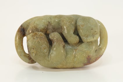 Jade Carved Tiger Shape Ornament
