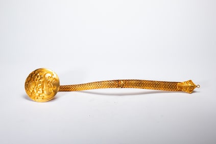 Gilt Bronze Carved Dragon Pattern RuYi Ornament
