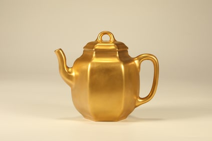 Gold Glazed Porcelain Teapot