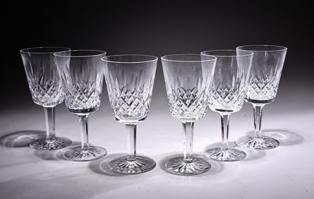 Waterford 5.5" Lismore Crystal Claret Wine/Juice Glasses Set Of 6