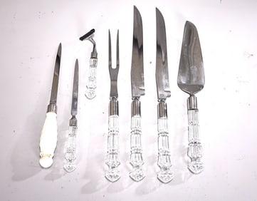 Collection Of Waterford Flatware With Crystal Handles And Belleek Letter Opener