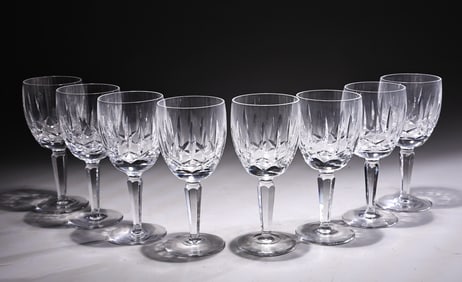 Waterford 7" Kildare Claret Water Goblet 7" Glasses Set Of 8